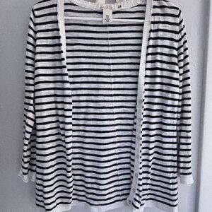 H&M "Label of Graded Goods" L.O.G.G. Navy/White Striped Button-Front Cardigan-M